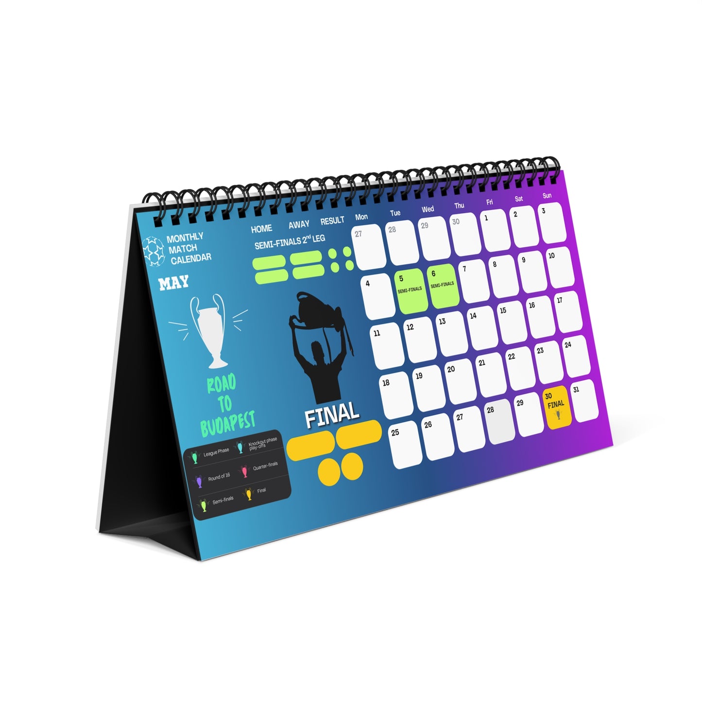 UCL Desk Calendar – 2025/26 Season