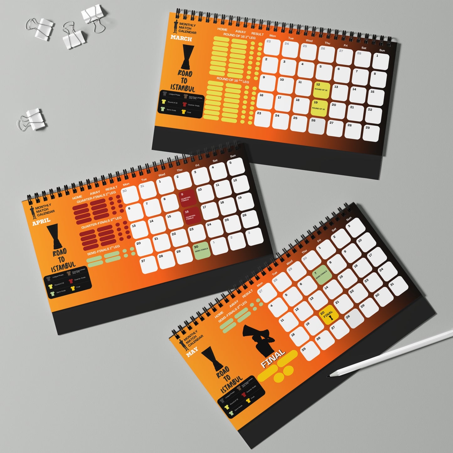 UEL Desk Calendar – 2025/26 Season